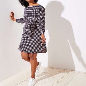 LOFT Plus Mosaic Tie Waist Shirtdress  (Sz 16)